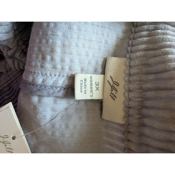 J.Jill Womens 3X Quartz Blue Corduroy Button-Up Jacket With Ruffle Trim NWT - Picture 3 of 8